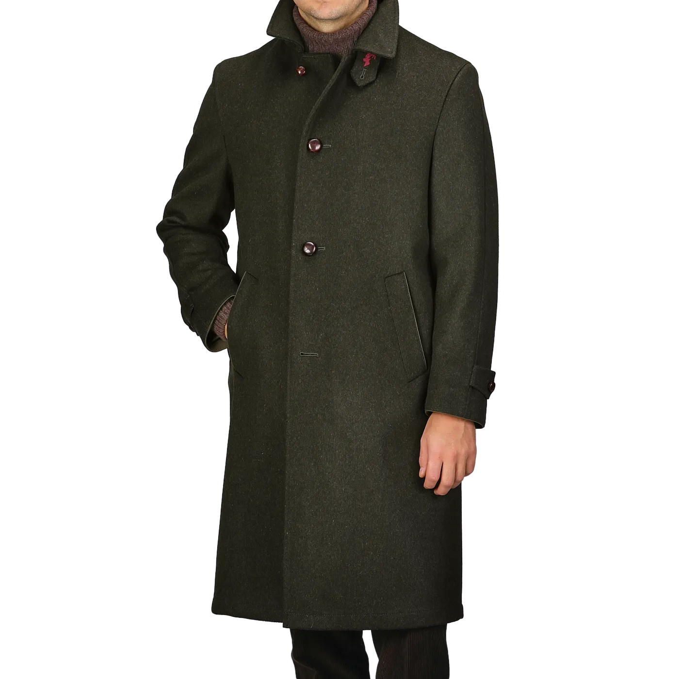 Dark Green Wool Alpaca Loden Coat