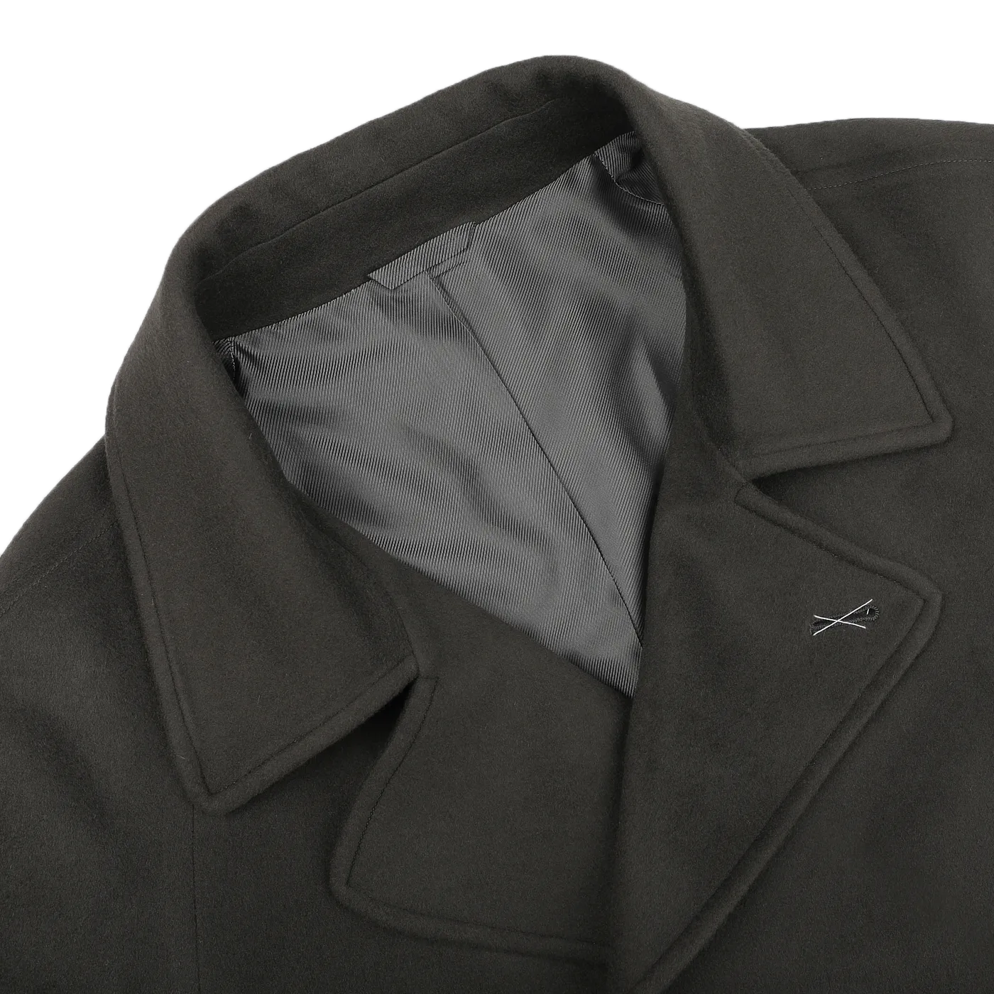 Dark Green Wool Cashmere DB Raglan Coat