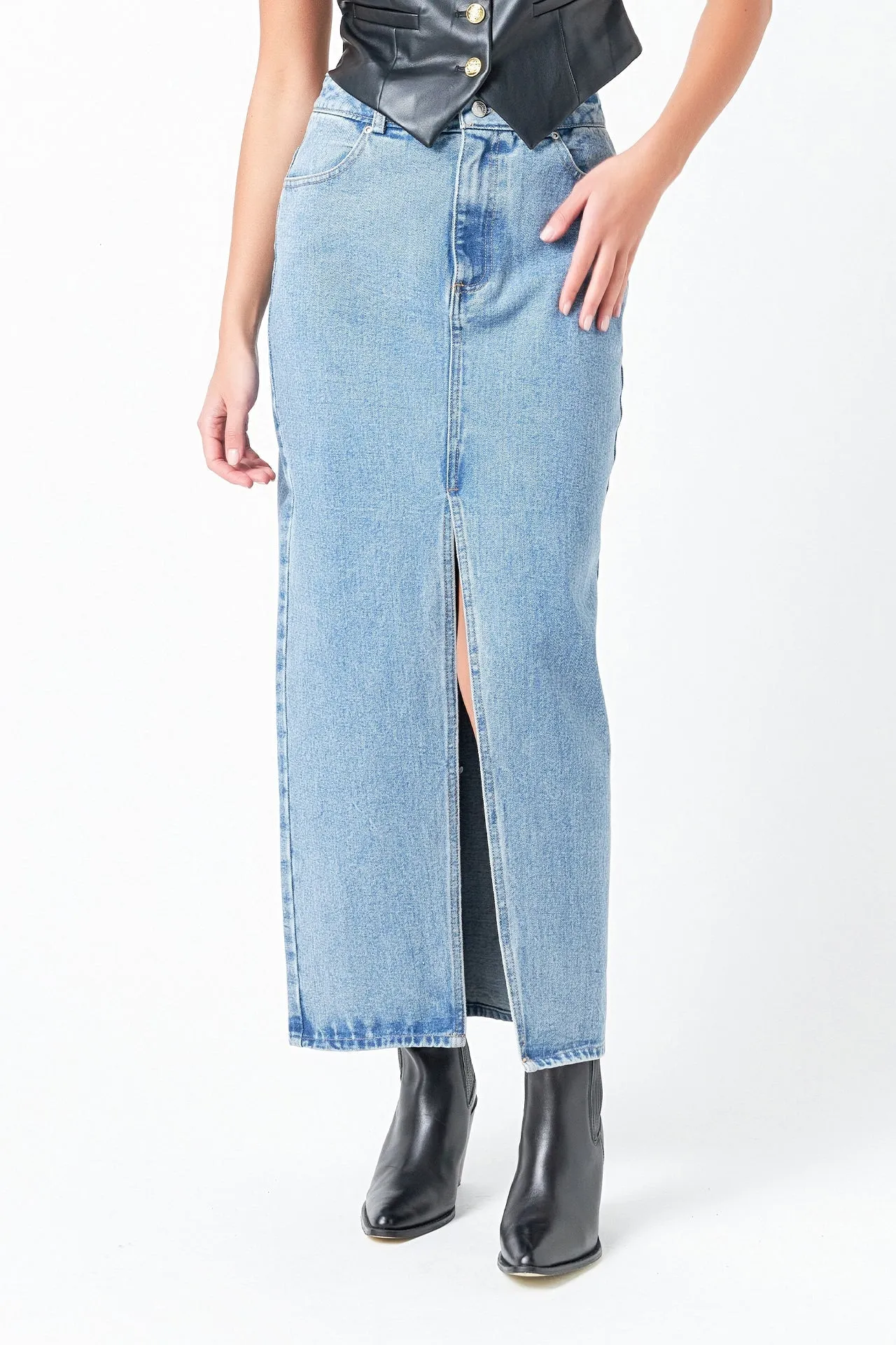 Denim Maxi Skirt