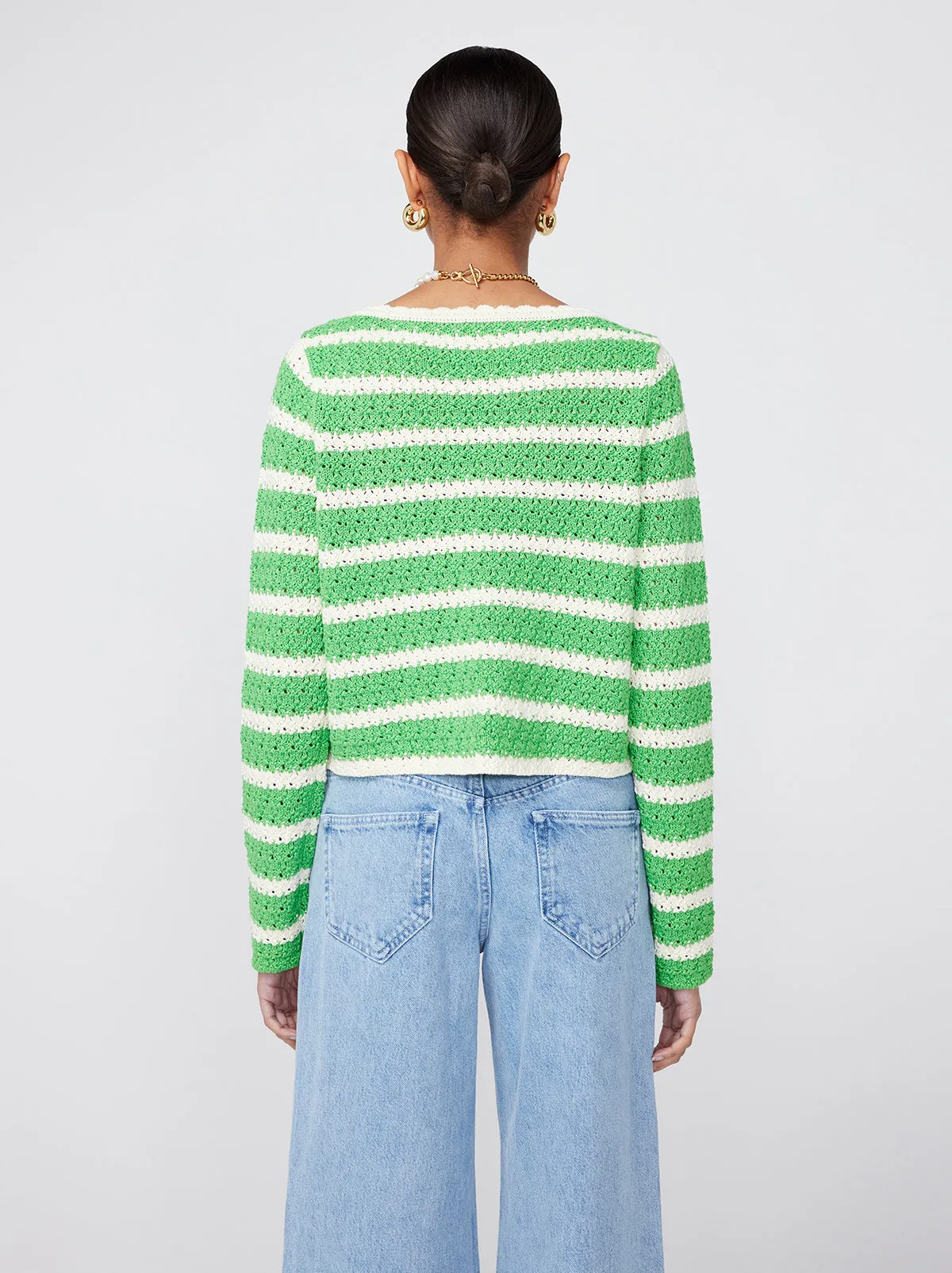 Dionne Green Stripe Knit Cardigan