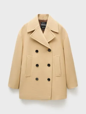 Double-breasted virgin wool coat