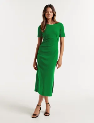 Elle Ruched Jersey Midi Dress