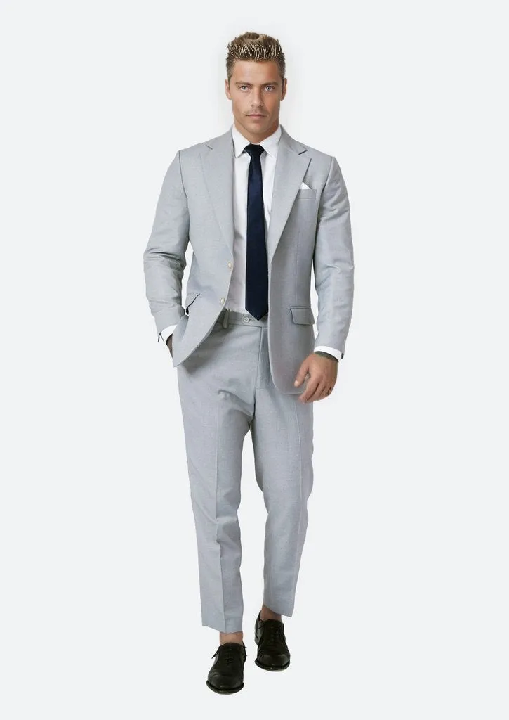 Ellis Powder Grey Twill Suit