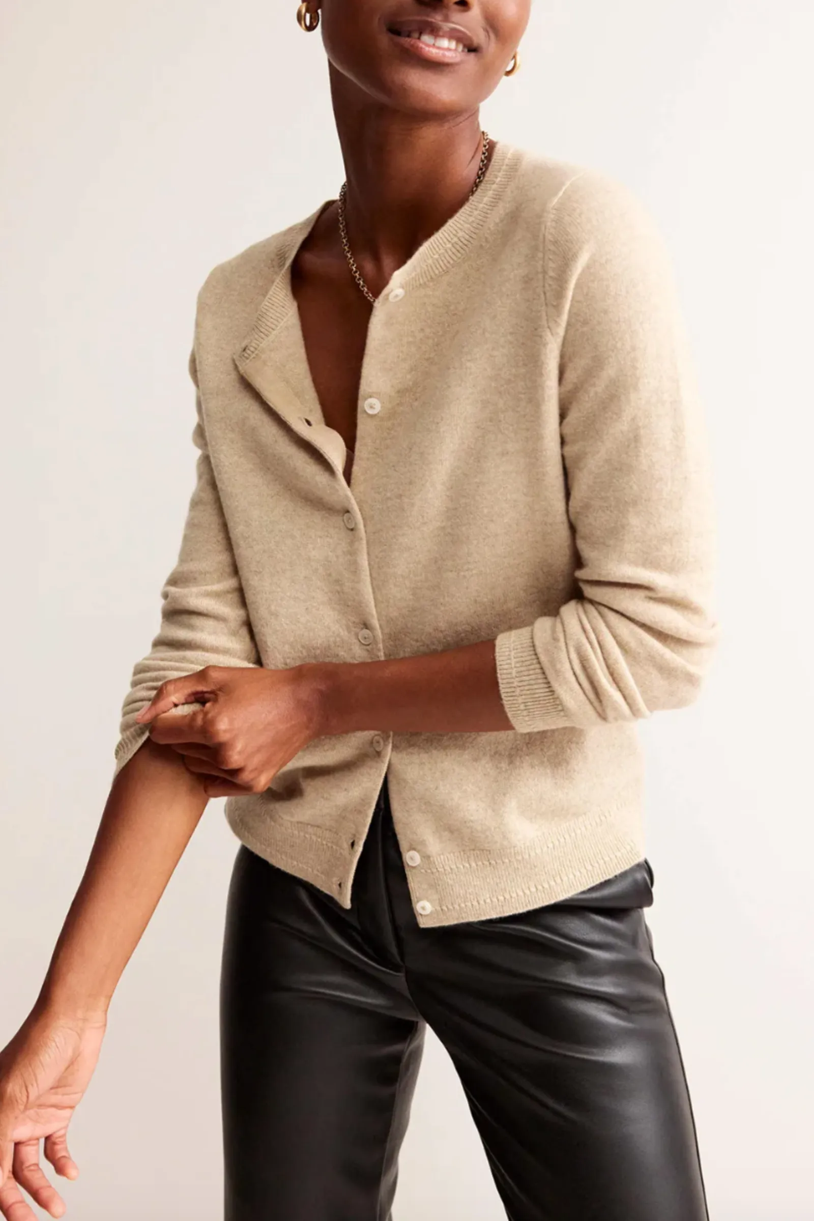 Eva Cashmere Crew Cardigan