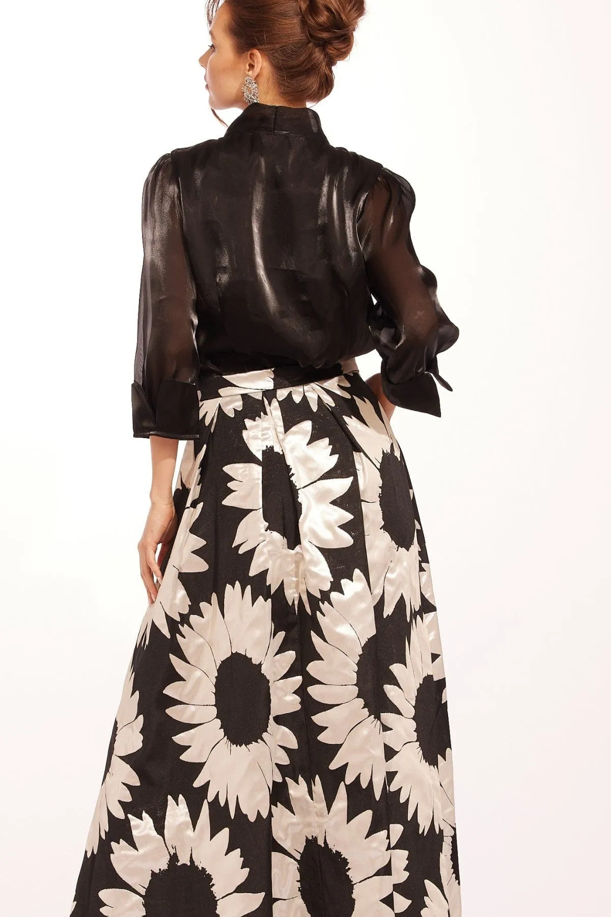 Eva Franco Special Occasion Black Print Maxi Skirt