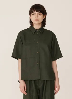 Eva Wool Blend Shirt - Green