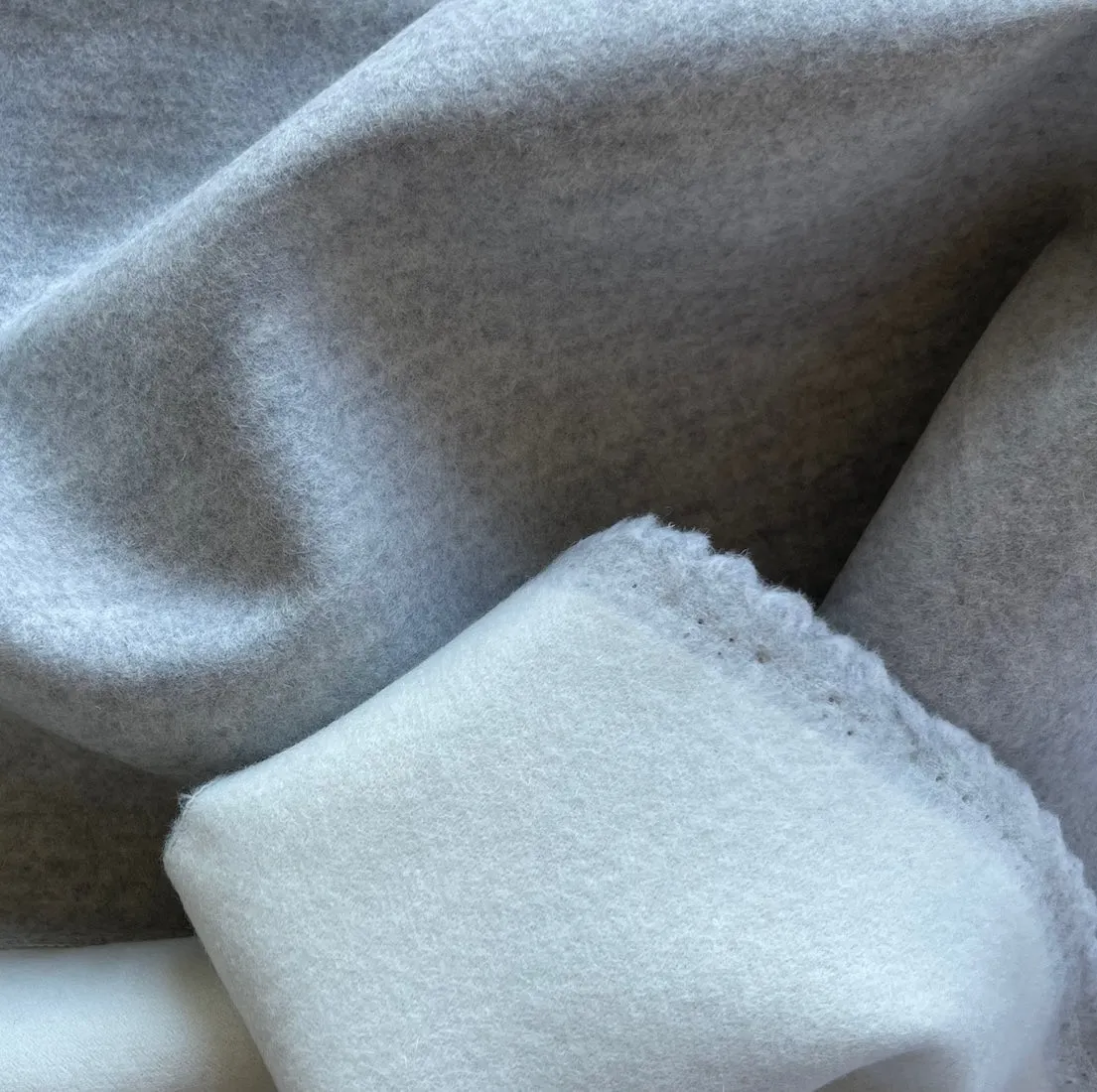 Exquisite Heathered Fog & Pearl Double-Faced Cashmere Coating (Made in Italy)