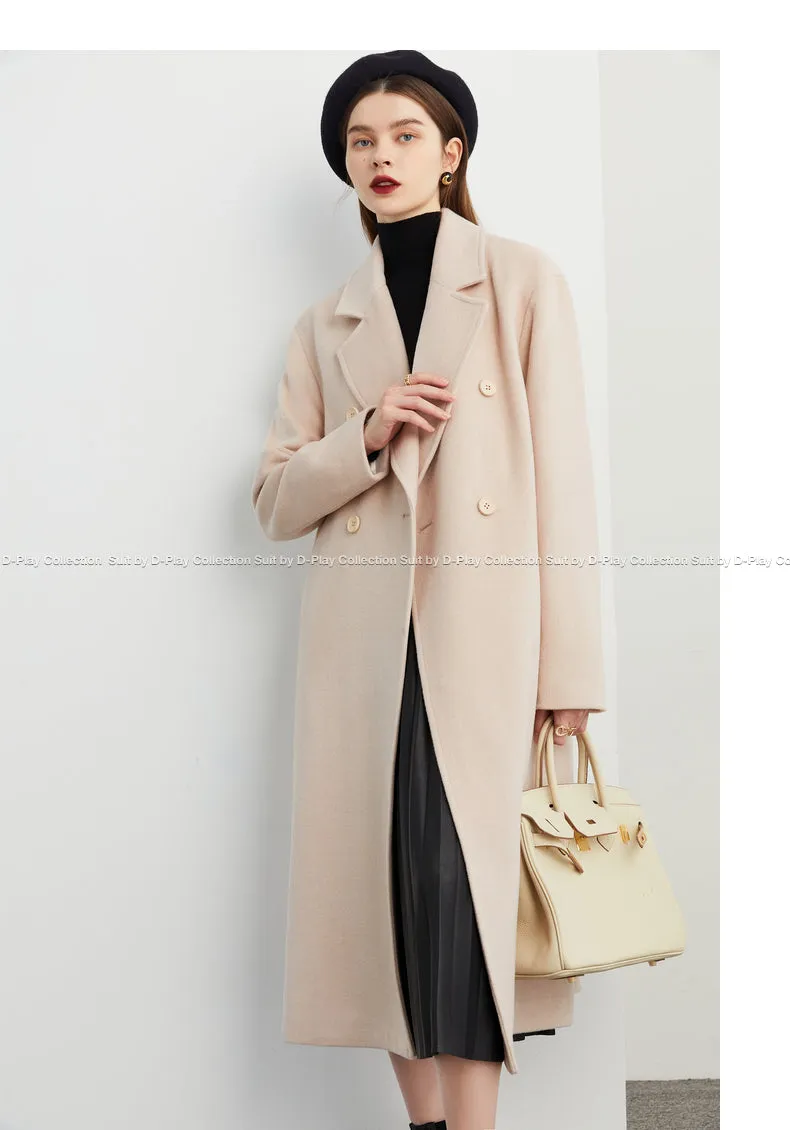 Fall autumn winter lapel double breasted wool coat - Candace