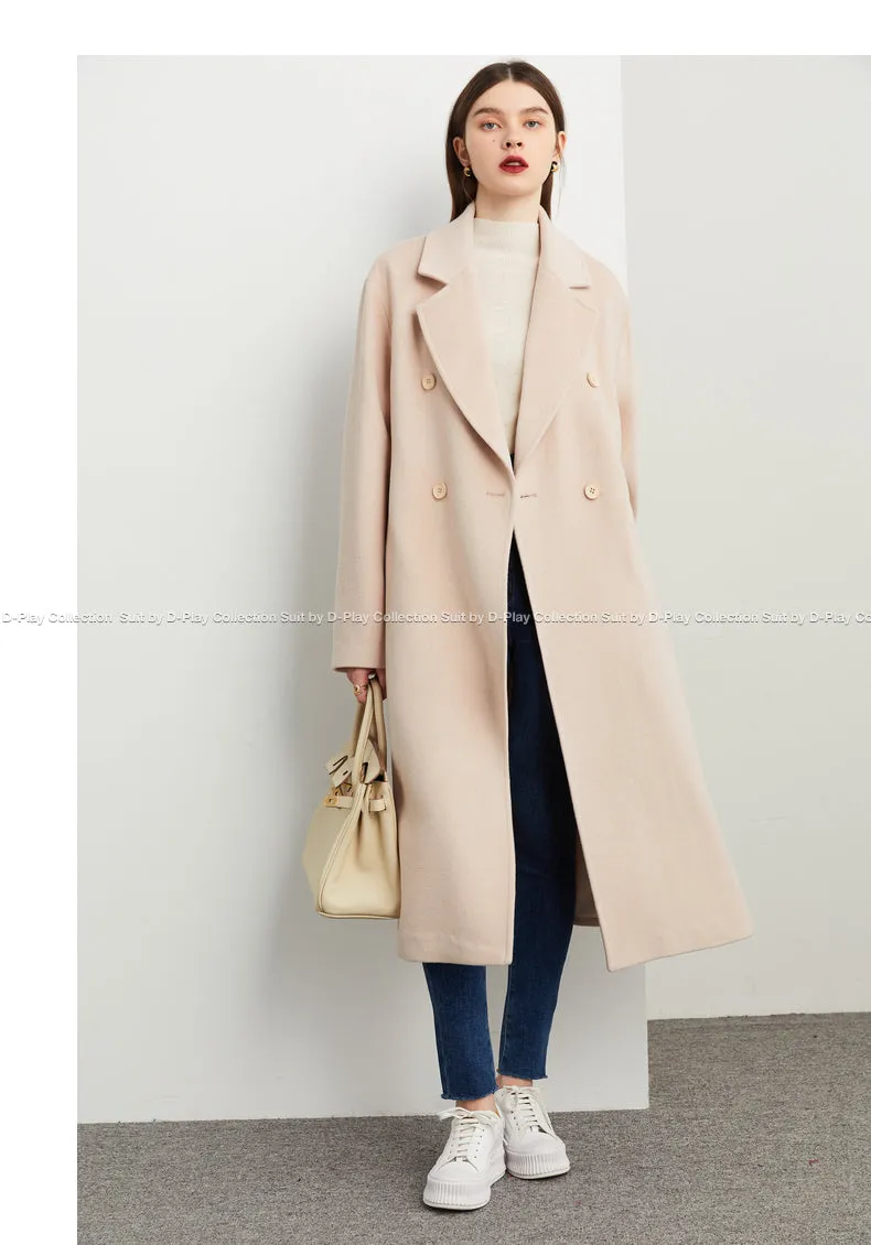 Fall autumn winter lapel double breasted wool coat - Candace