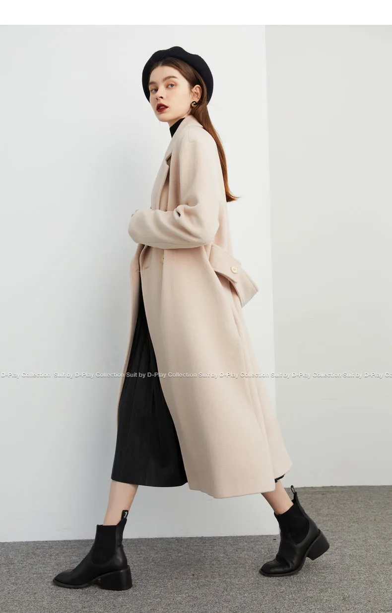 Fall autumn winter lapel double breasted wool coat - Candace