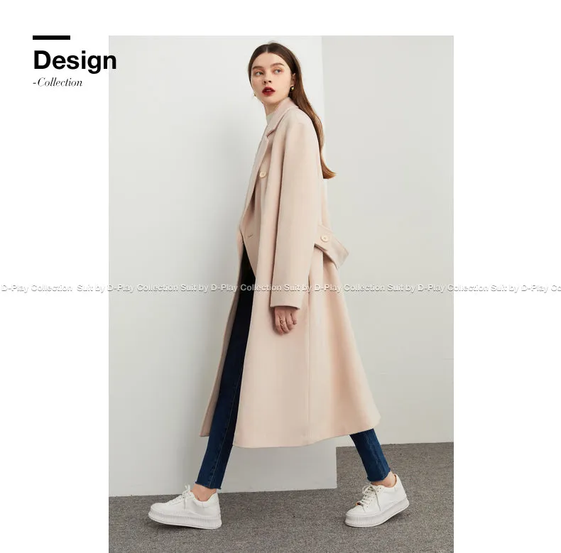 Fall autumn winter lapel double breasted wool coat - Candace