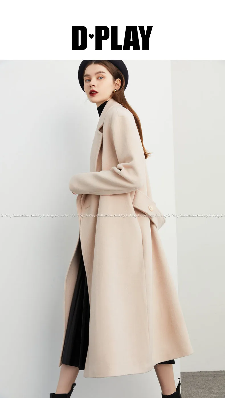 Fall autumn winter lapel double breasted wool coat - Candace