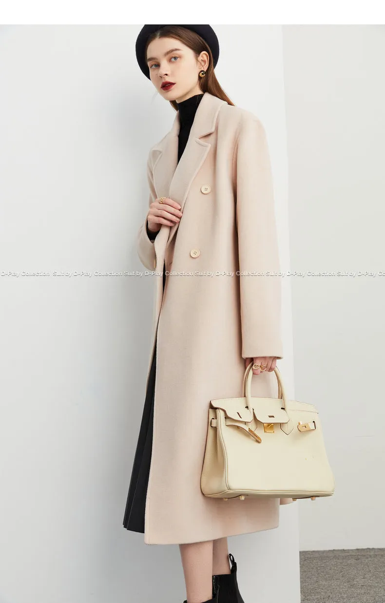 Fall autumn winter lapel double breasted wool coat - Candace