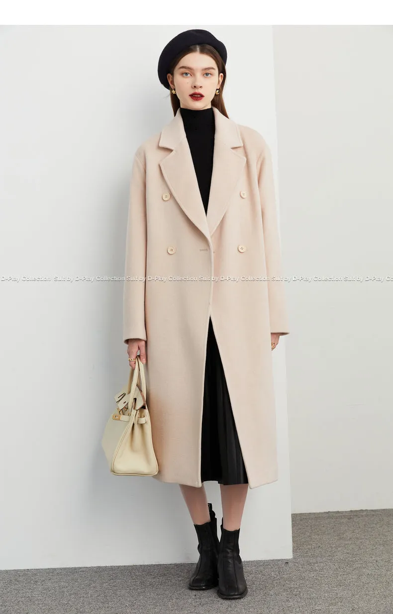 Fall autumn winter lapel double breasted wool coat - Candace