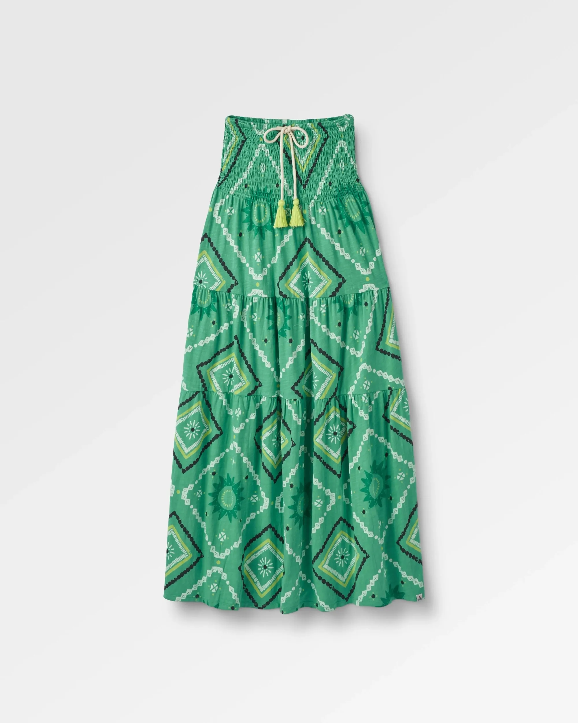 Fareway Recycled Cotton Maxi Skirt - Sunburst Green Spruce