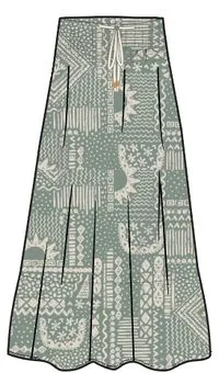 Fareway Recycled Cotton Maxi Skirt - Sunburst Green Spruce