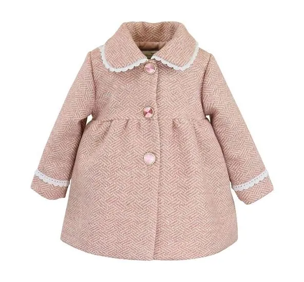 Faux Wool Scallop Jewel Coat