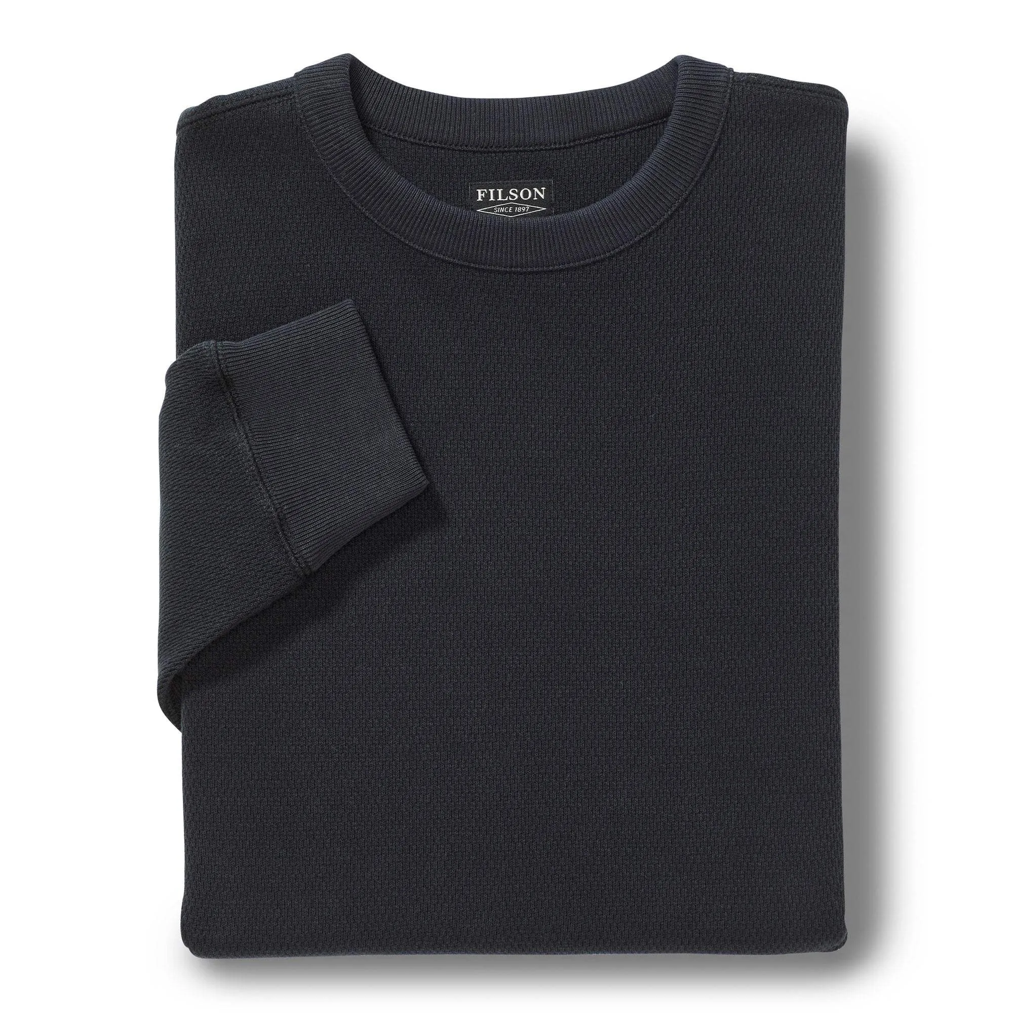 Filson Síðerma Bolur - Waffle Knit Thermal Crewneck - Navy