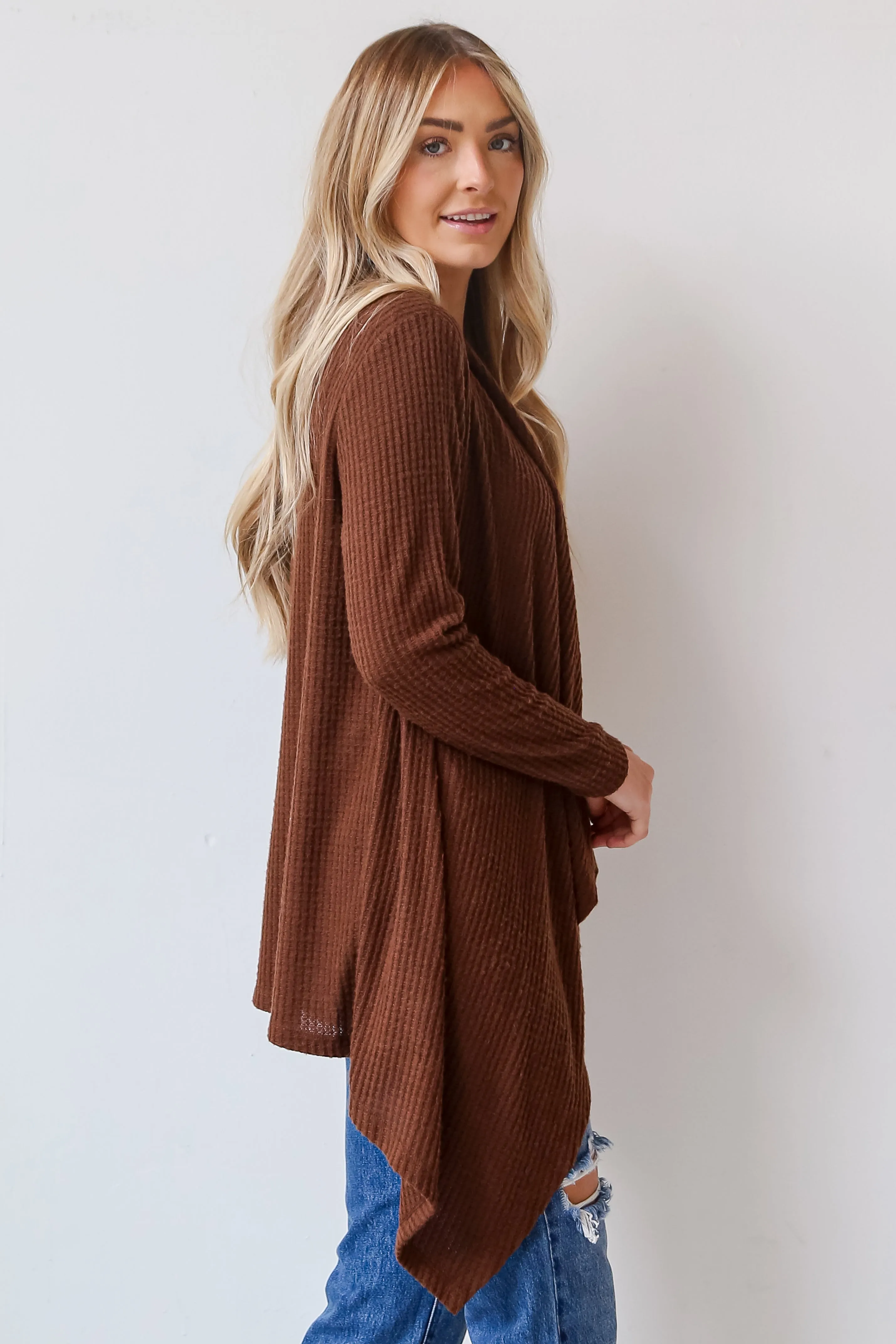 FINAL SALE - Corinne Brushed Waffle Knit Cardigan - DOORBUSTER