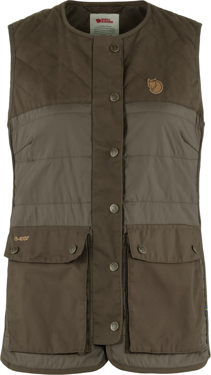 Fjällräven Women&#x27;s Forest Wool Padded Vest Dark Olive | Buy Fjällräven Women&#x27;s Forest Wool Padded Vest Dark Olive here | Outnorth