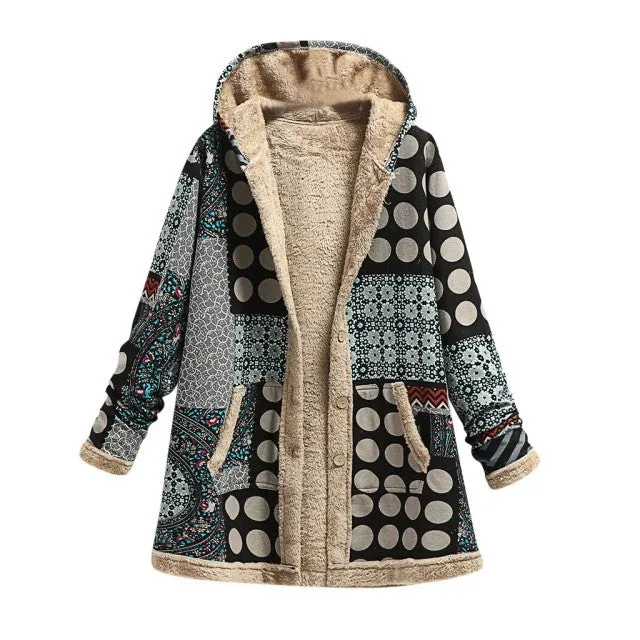 Fleece Hooded Boho Coat