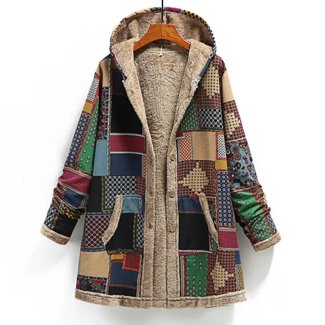 Fleece Hooded Boho Coat