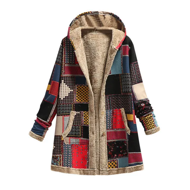 Fleece Hooded Boho Coat