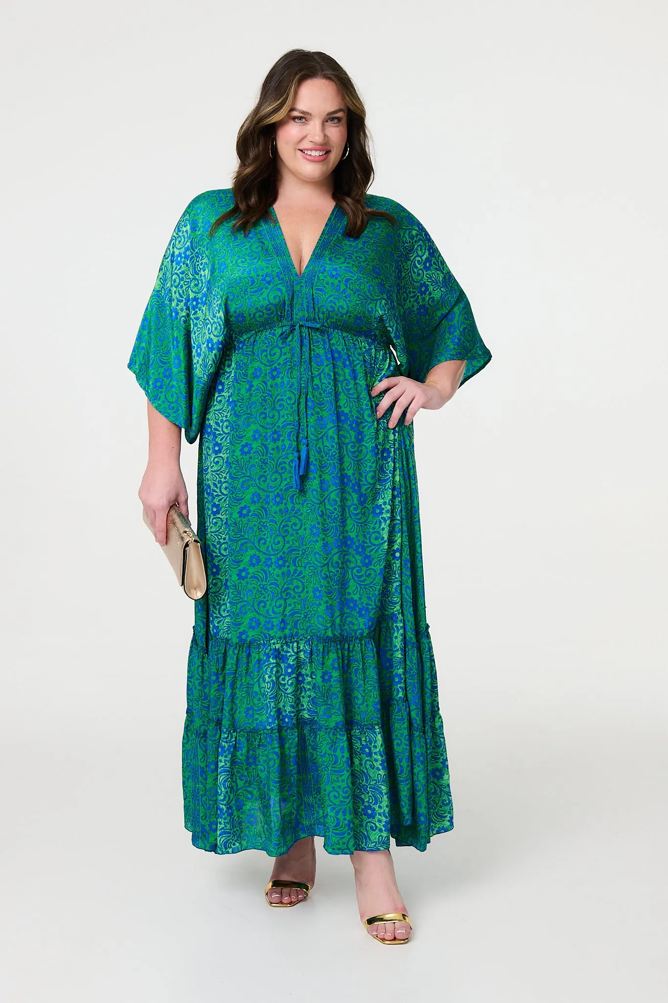 Floral Batwing Maxi Dress