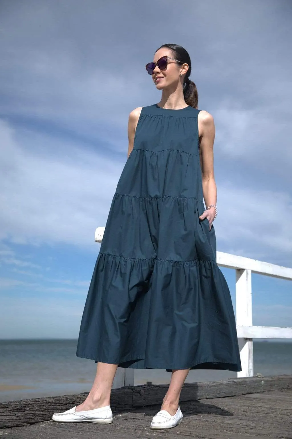 Florence 3-Tiered Dress - Teal