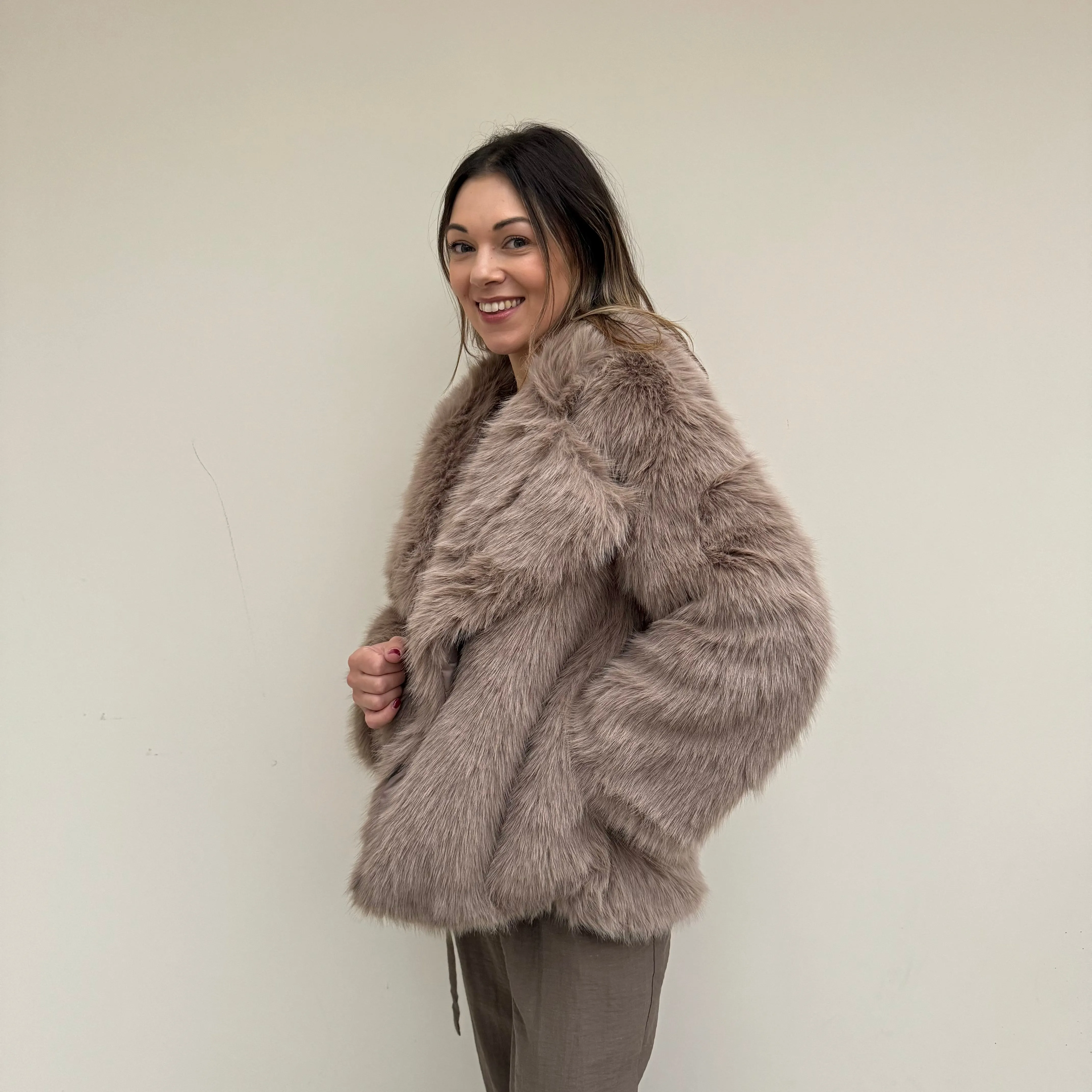 Fluffy Faux Fur Short Jacket