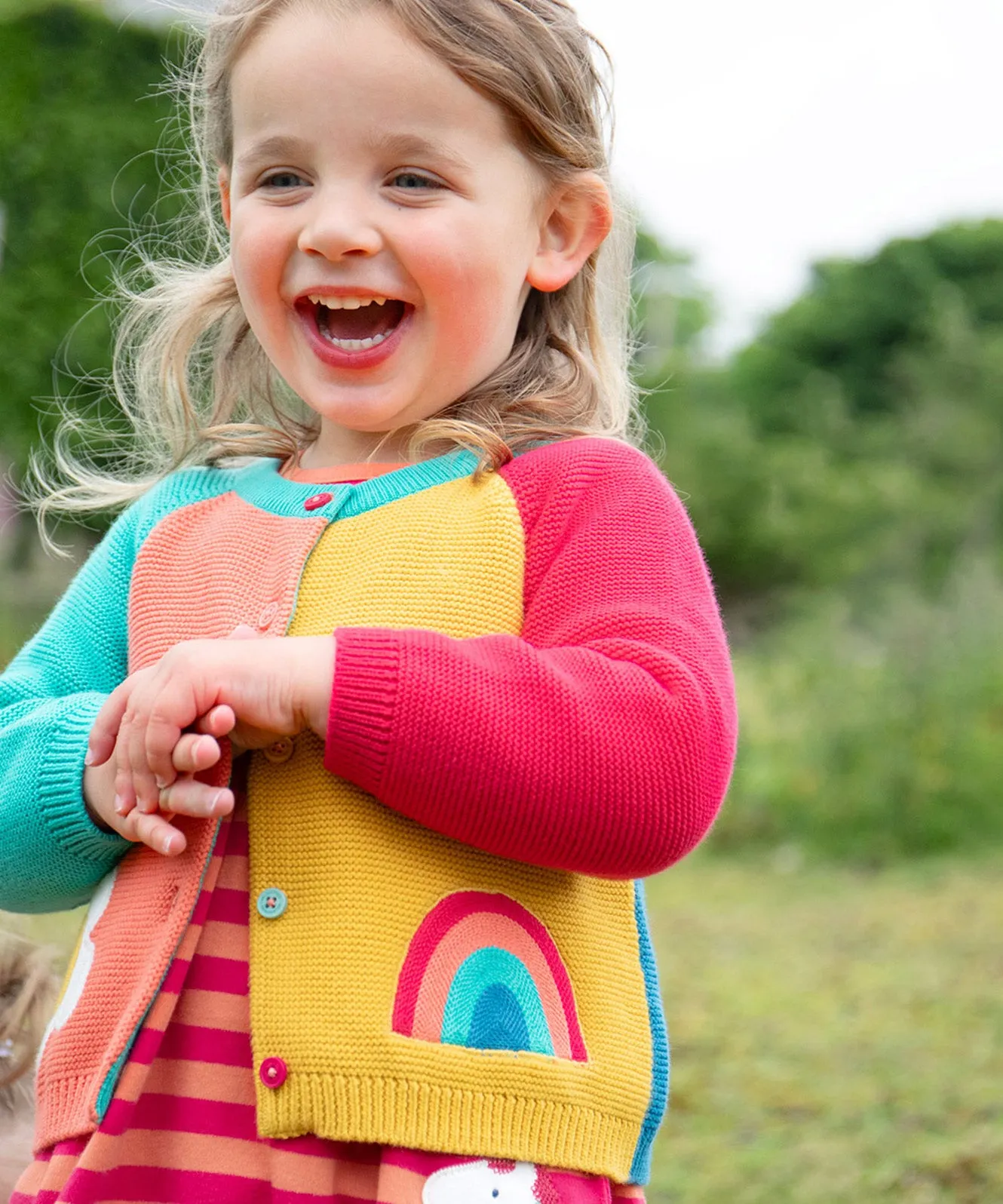 Frugi Patsy Cardigan - Cantaloupe/Flower