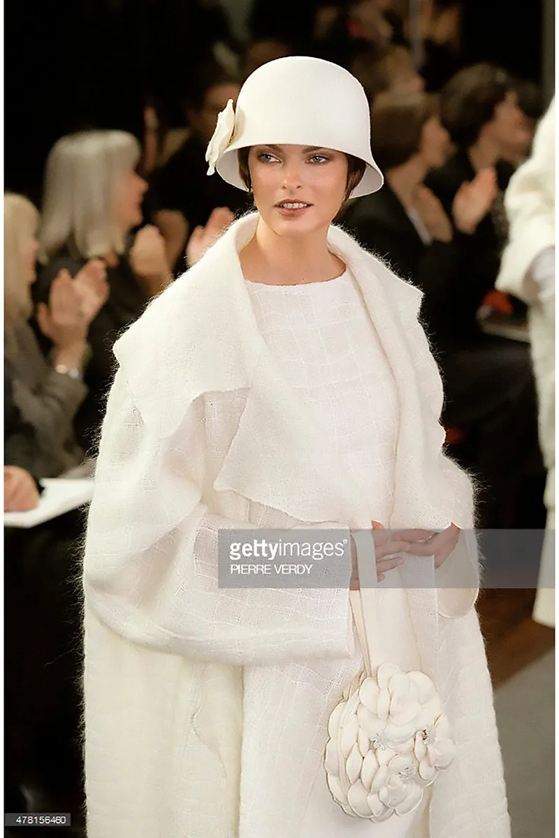 F/W 1998 Chanel Cream Mohair Wool Wrap Coat w/ Waist Tie