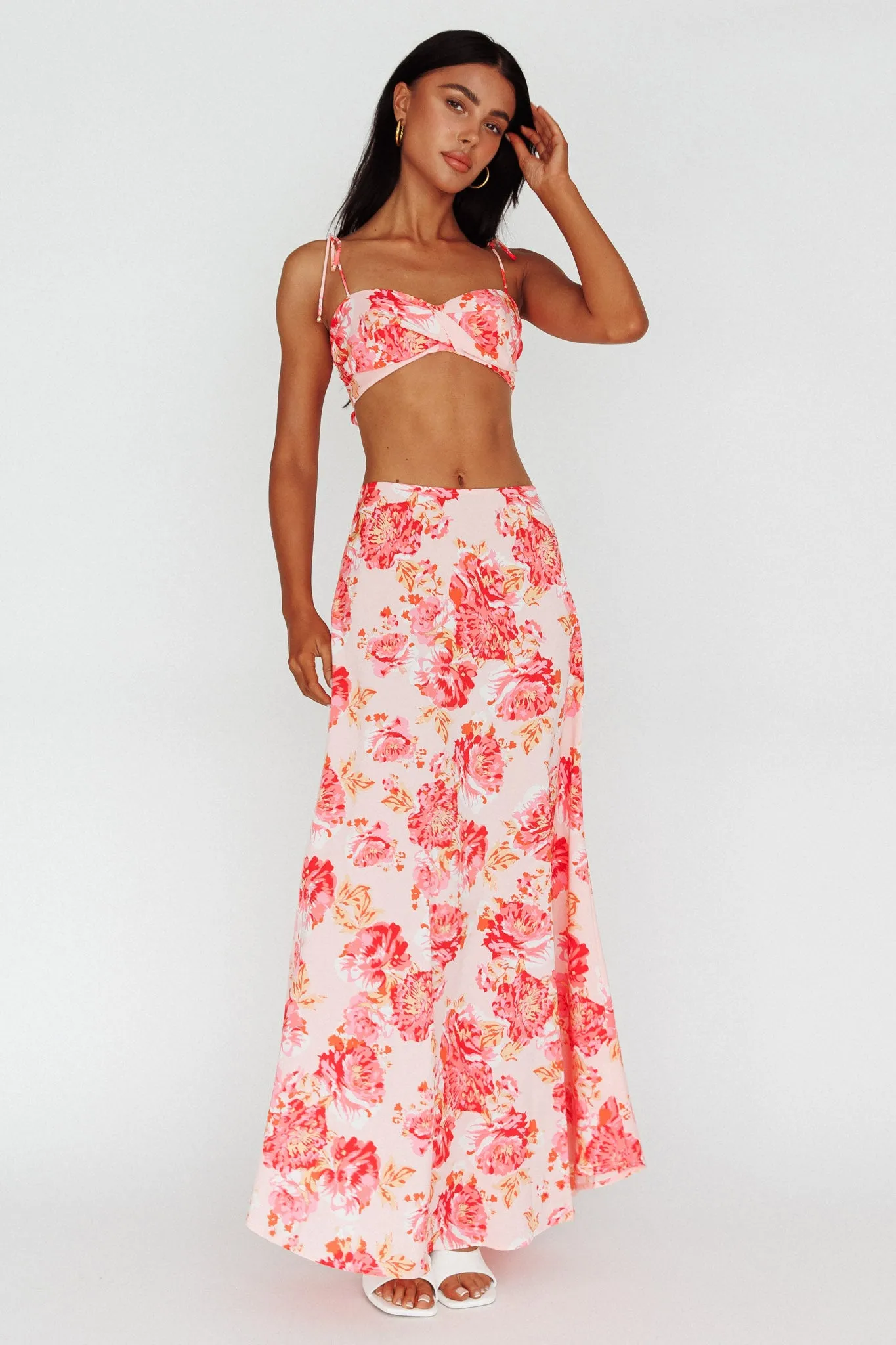 Gabbi Maxi Skirt Floral Print Pink