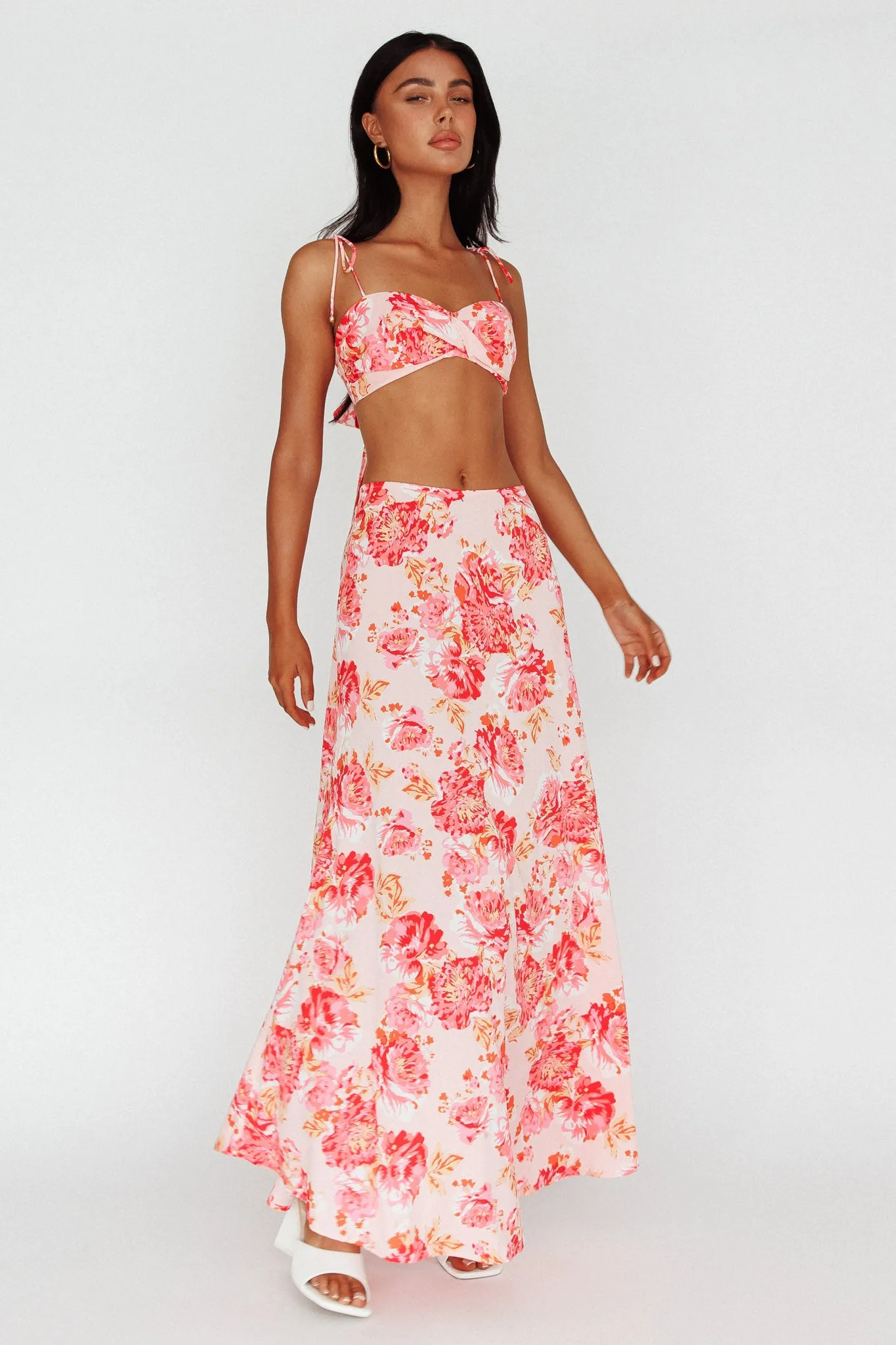 Gabbi Maxi Skirt Floral Print Pink