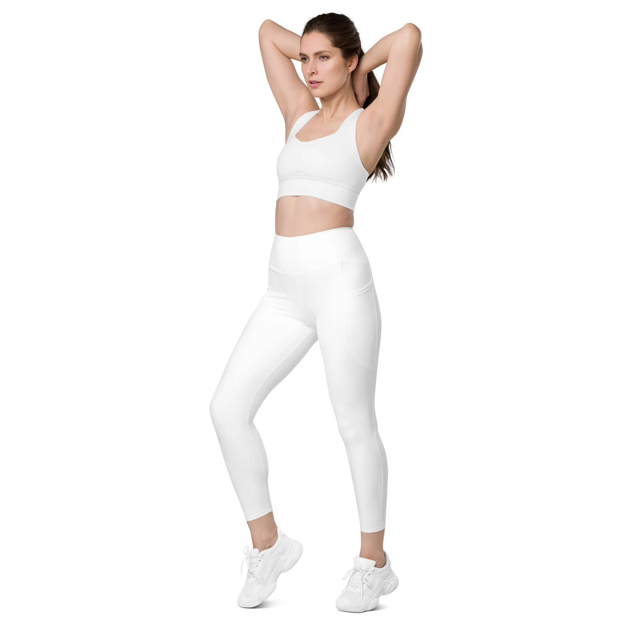 GG - Women's Leggings with pockets - White