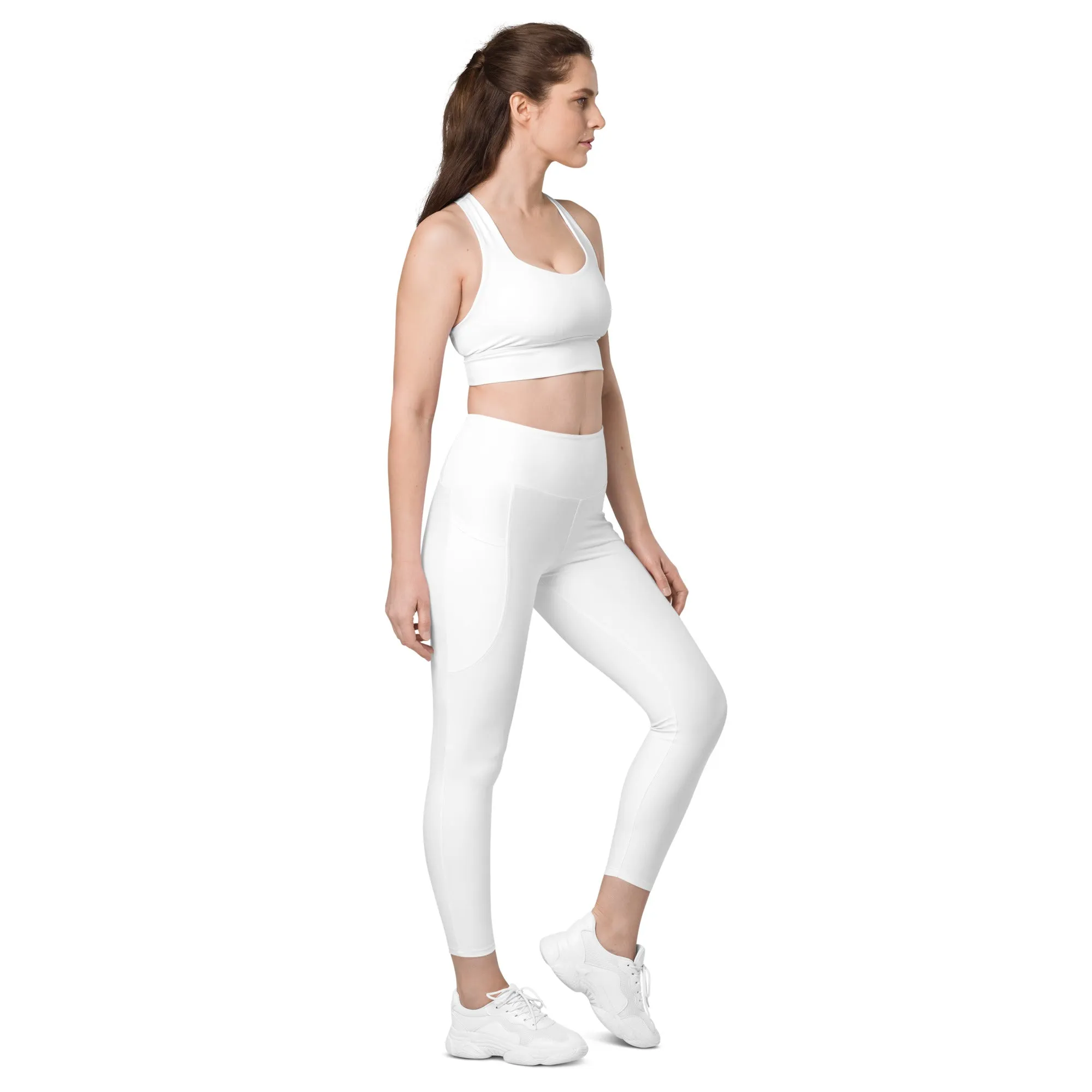 GG - Women's Leggings with pockets - White