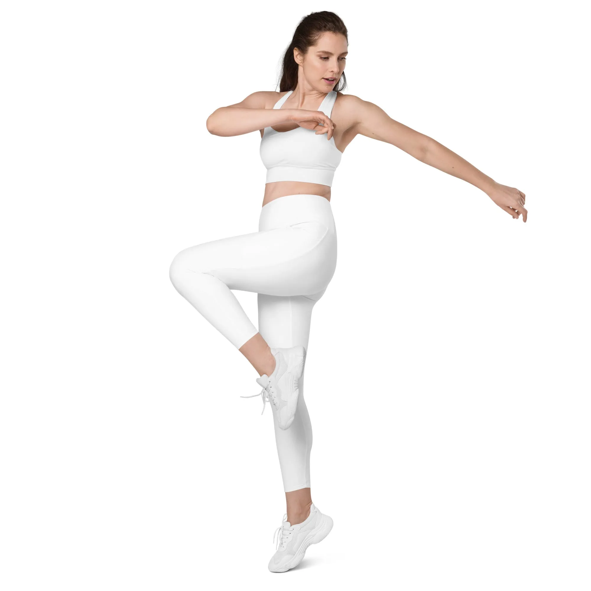 GG - Women's Leggings with pockets - White