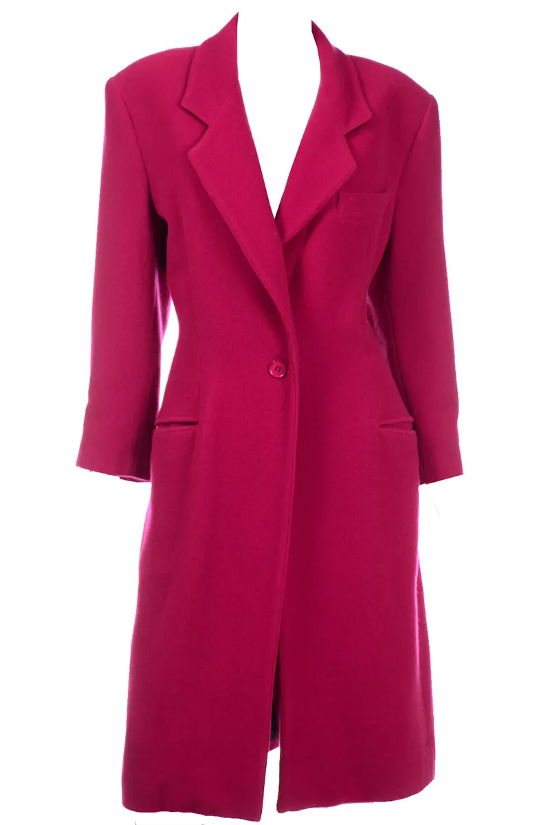 Gianfranco Ferre Vintage Raspberry Red Wool Coat