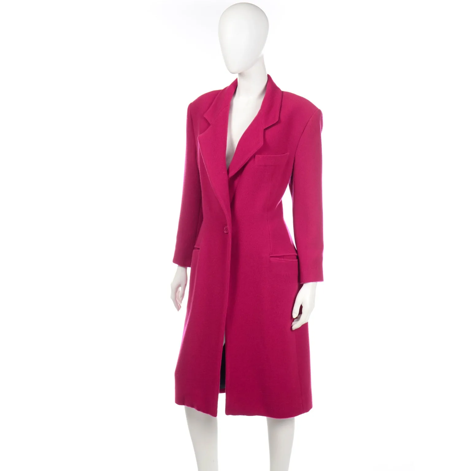 Gianfranco Ferre Vintage Raspberry Red Wool Coat