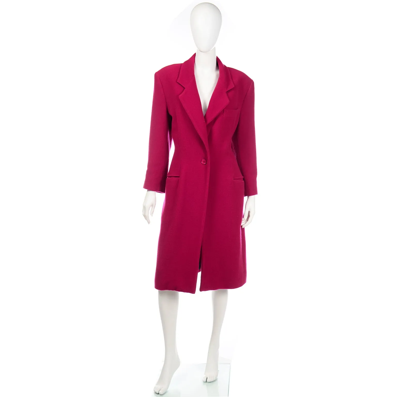 Gianfranco Ferre Vintage Raspberry Red Wool Coat