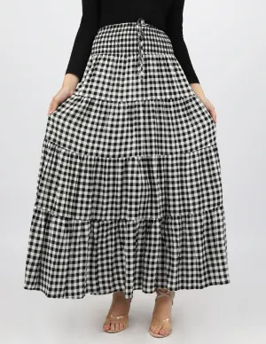 Gingham Tiered Skirt