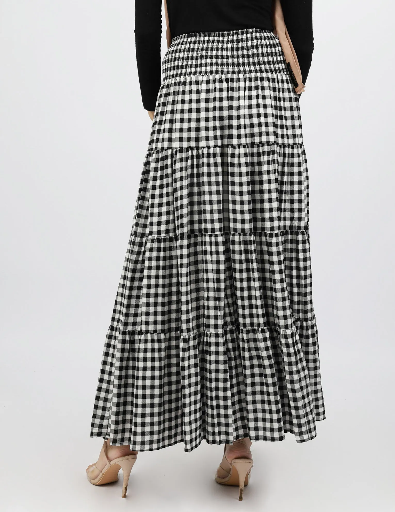 Gingham Tiered Skirt