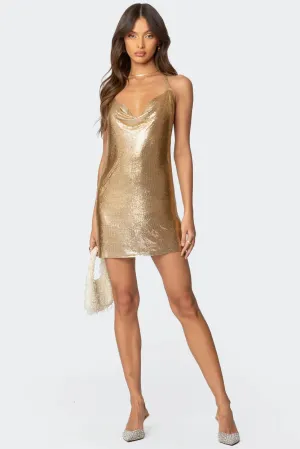 Golden Mirage Slip Dress