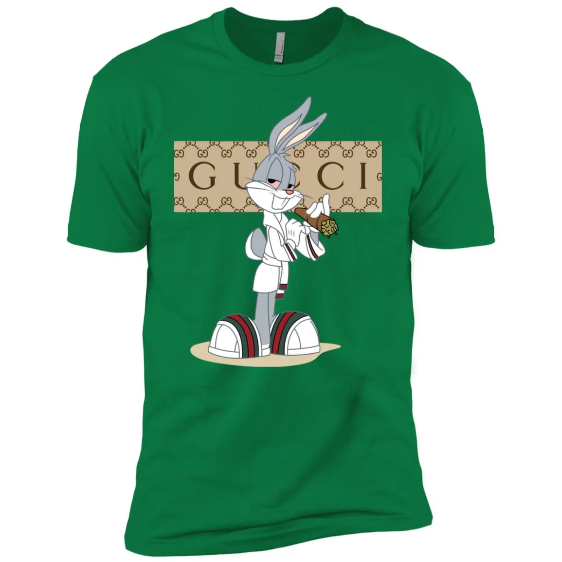 Gucci Rabbit Smoking Funny T-shirt Men Short Sleeve T-Shirt