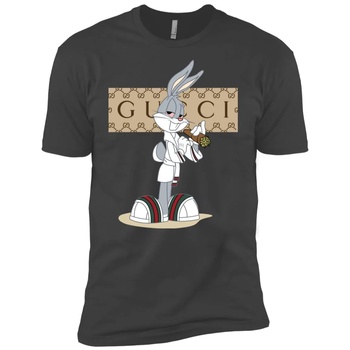 Gucci Rabbit Smoking Funny T-shirt Men Short Sleeve T-Shirt