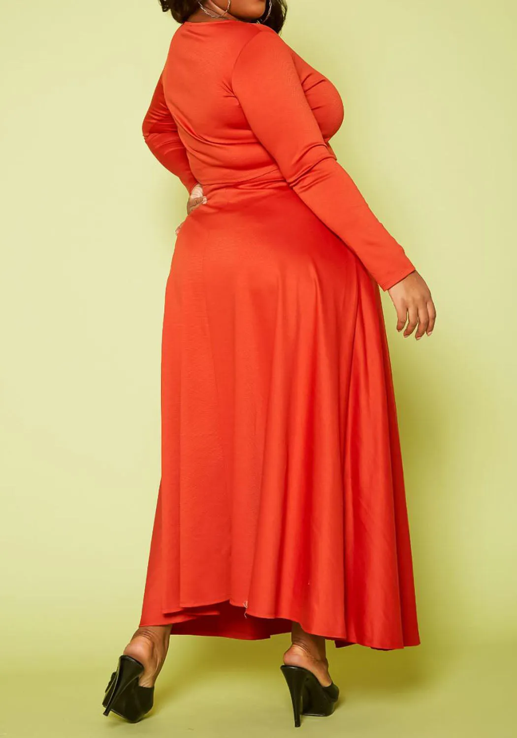 Hi Curvy Plus Size Women Crop Top & Maxi Flare Skirt Set