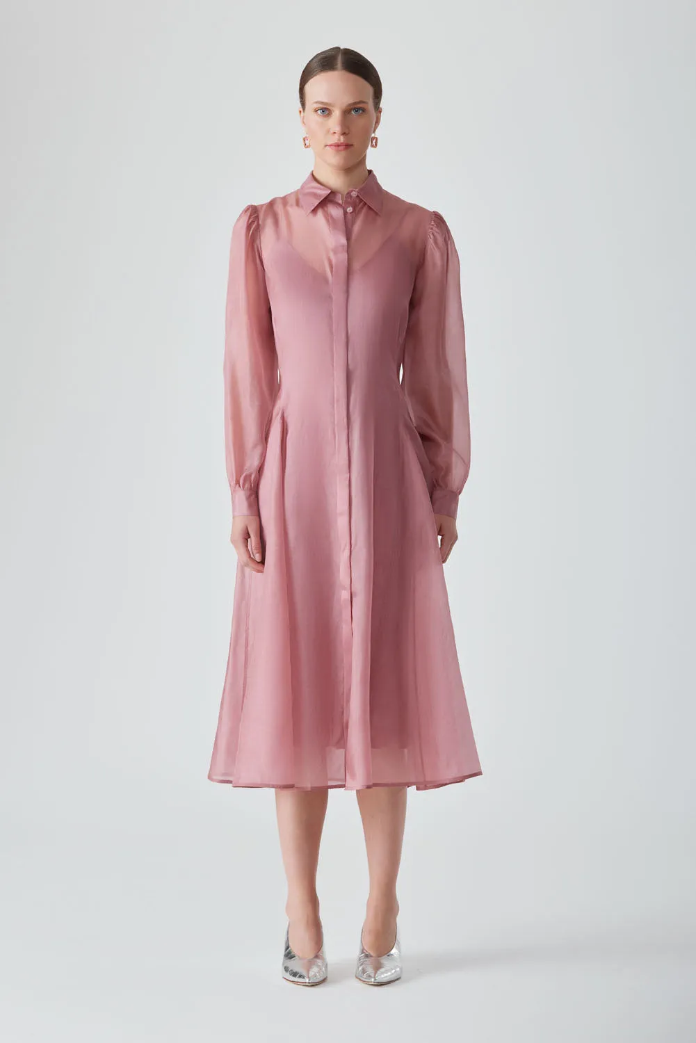 HIBA SHIRT DRESS -PINK SALT