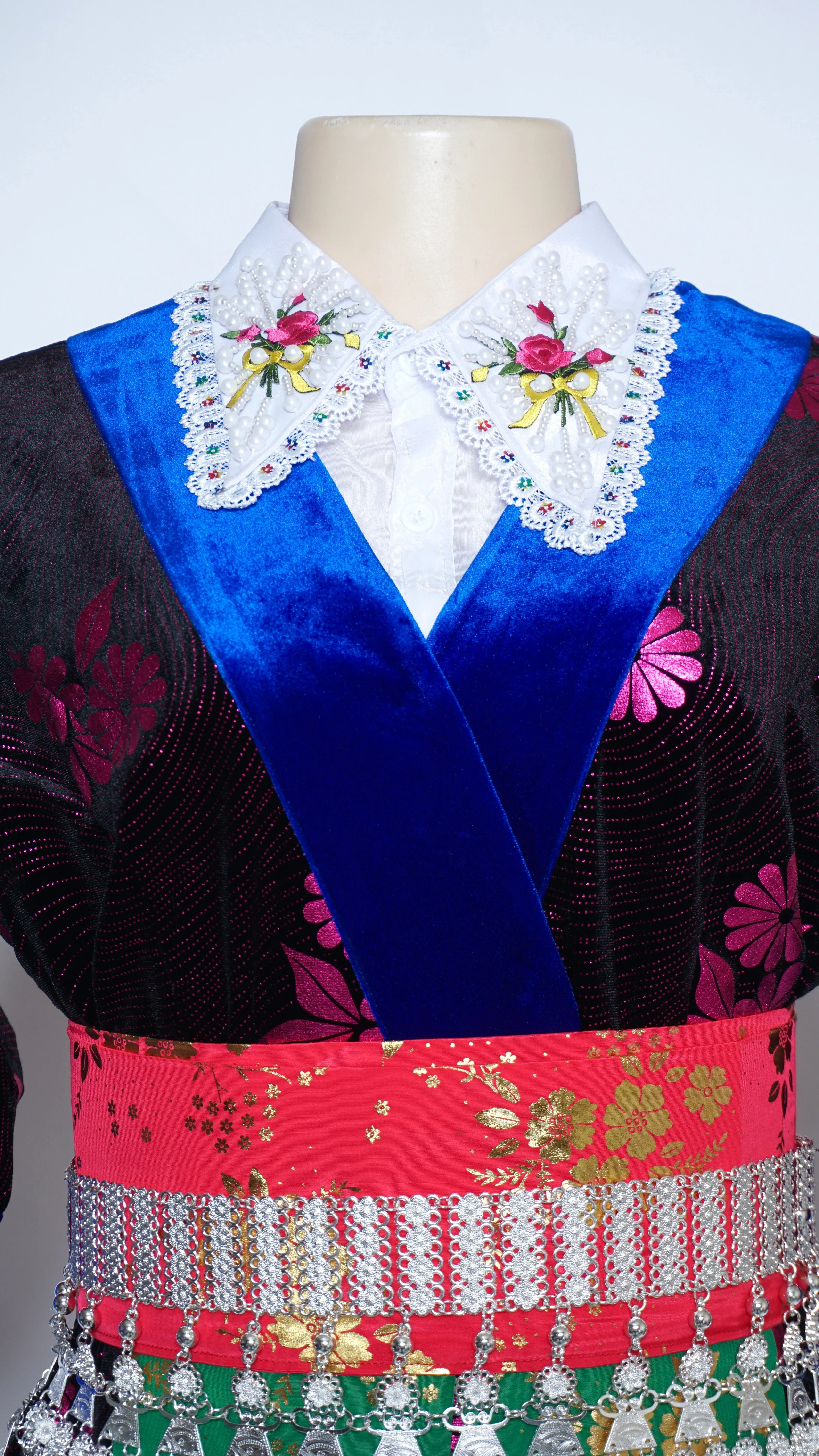 Hmong Xeev Pink Floral Velvet