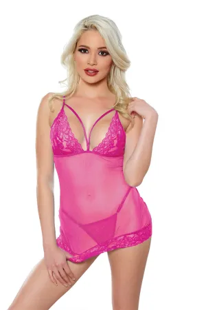 Hot Pink Blush Me Babydoll & G-string