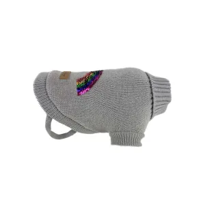 Huskimo Rainbow Dog Jumper Grey 52.5cm Medium***